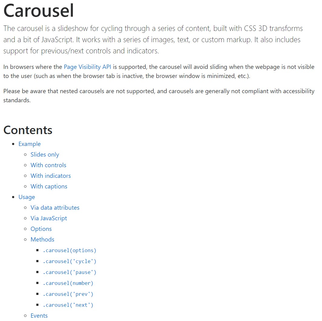 Bootstrap carousel  formal  information