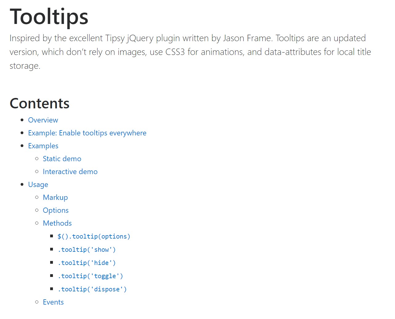 Bootstrap Tooltips  main  documents