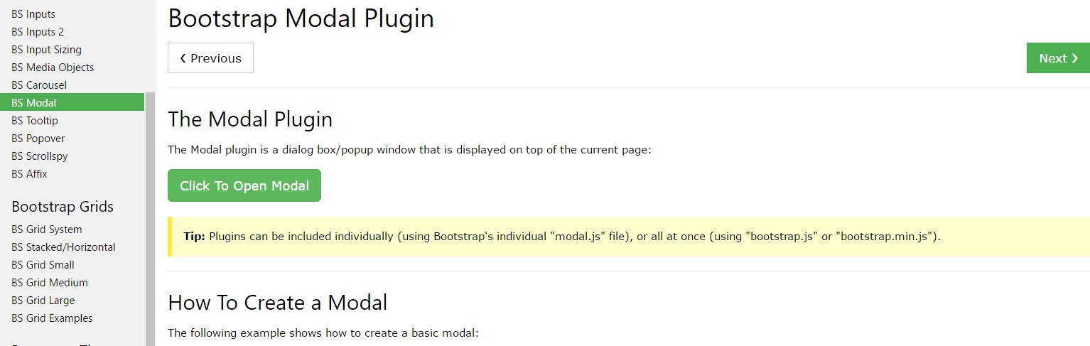 Bootstrap Modal Popup:  information  article