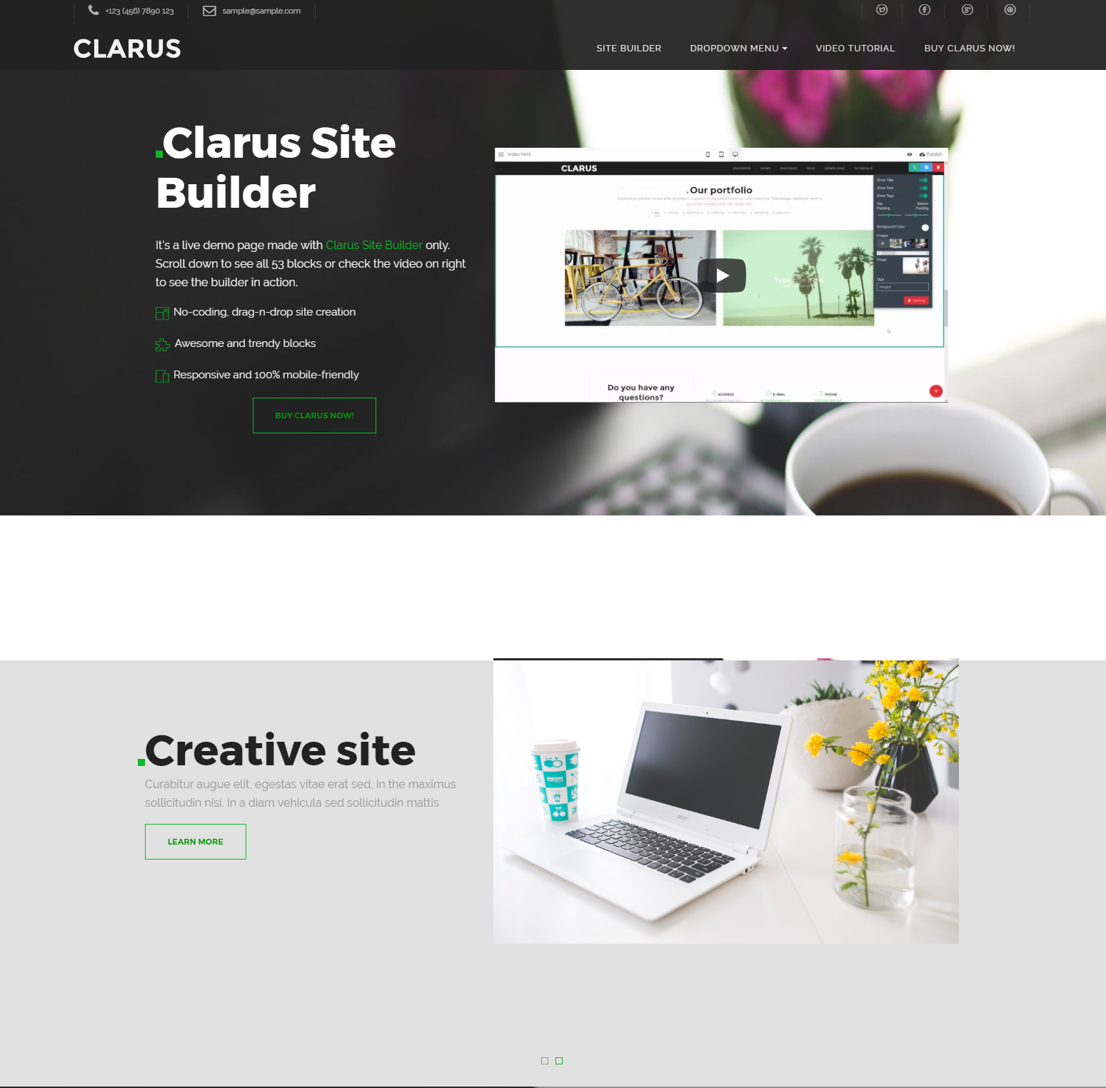 CSS3 Bootstrap Clarus Templates