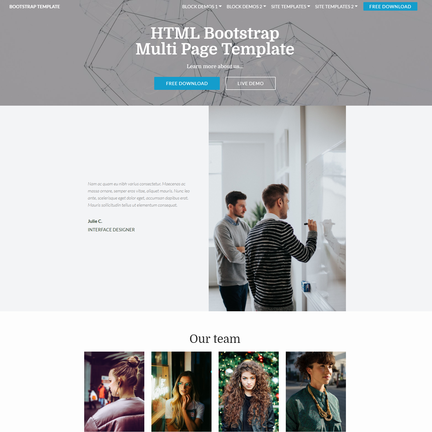 Responsive Bootstrap Multi page Templates