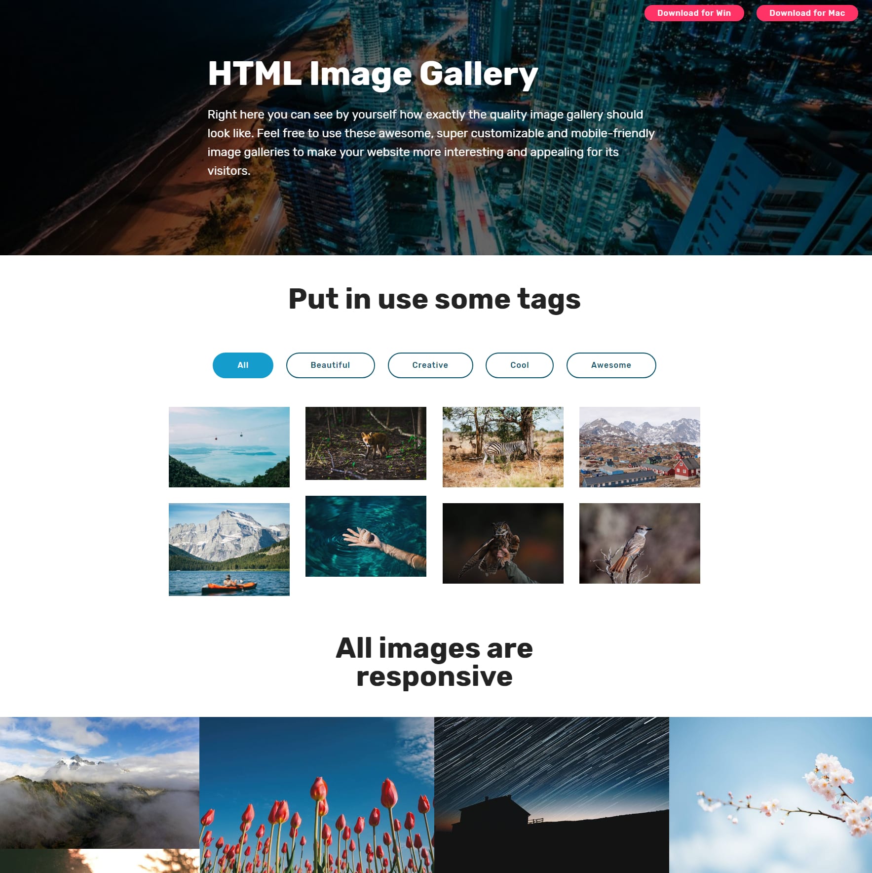Mobile Bootstrap Photo Gallery